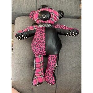 RARE Dolls Kill Tormented Teddy pink plaid/punk rock